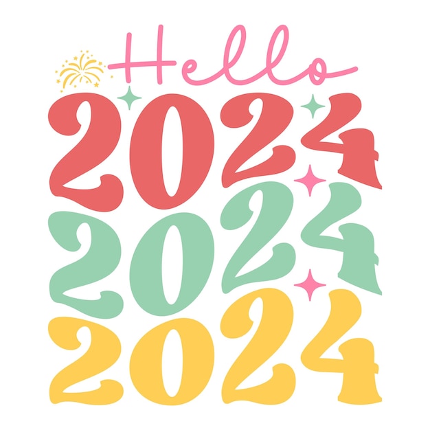 Ретро-дизайн Hello 2024
