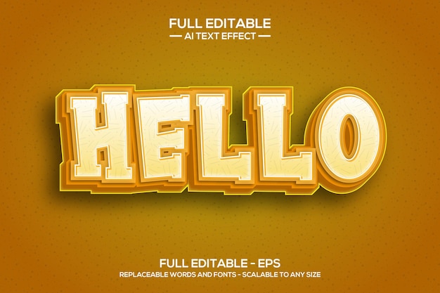 Hello 3d text effect editable