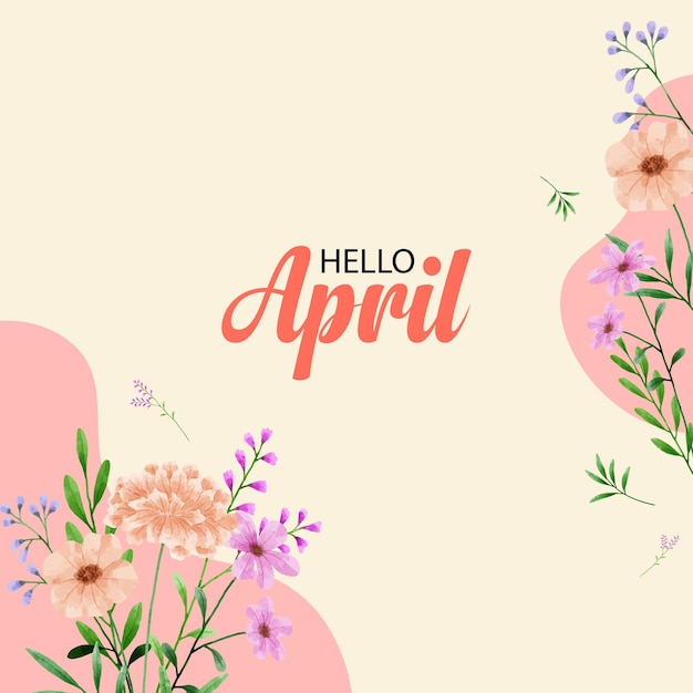 Hello april vector illustration background it is suitable for card banner or poster