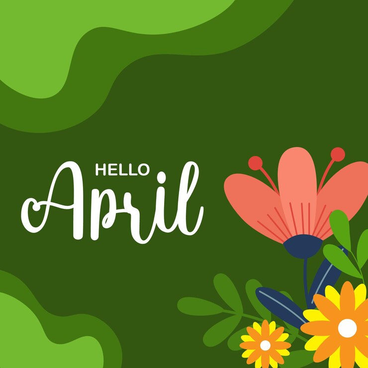 Premium Vector Hello April with leaves and april