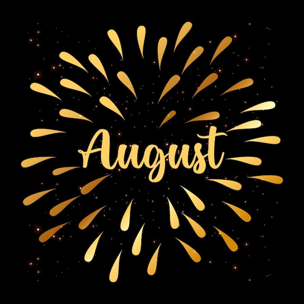 Hello august with firework welcome august vector illustrations summer vector