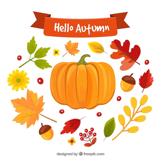 Hello autumn background