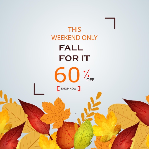 Hello Autumn biggest sale discount web header banner and poster design