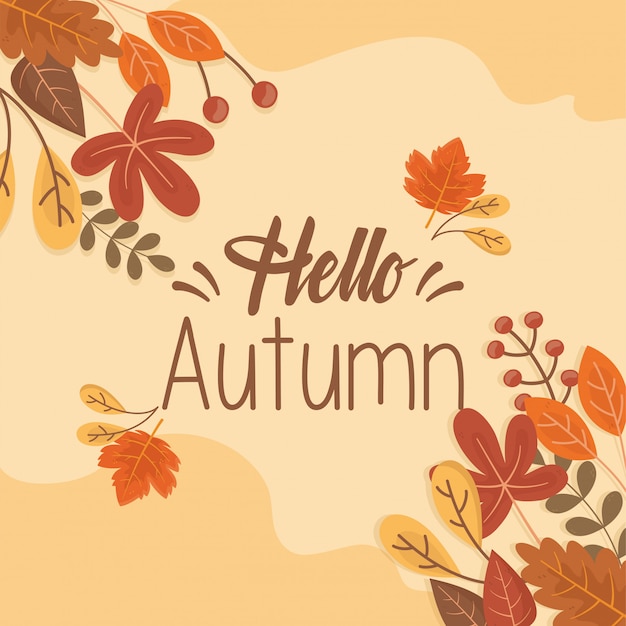 Hello autumn card