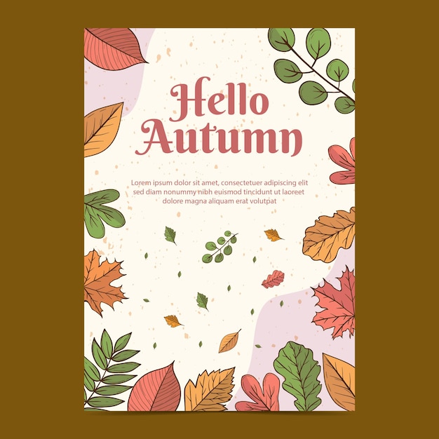 Hello Autumn Hand drawn poster