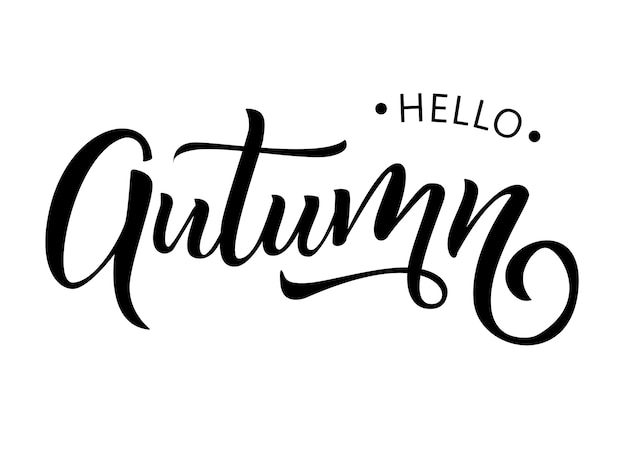 Ciao citazione di lettering mano autunno