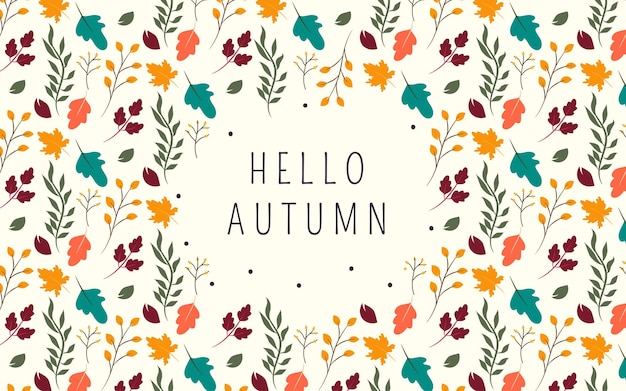 Hello autumn illustration background