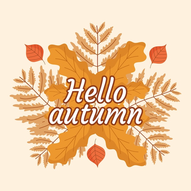 Hello autumn inscription