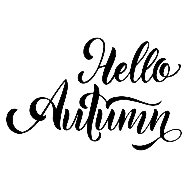 Vector hello autumn lettering. elements for invitations, posters, greeting cards. seasons greetings