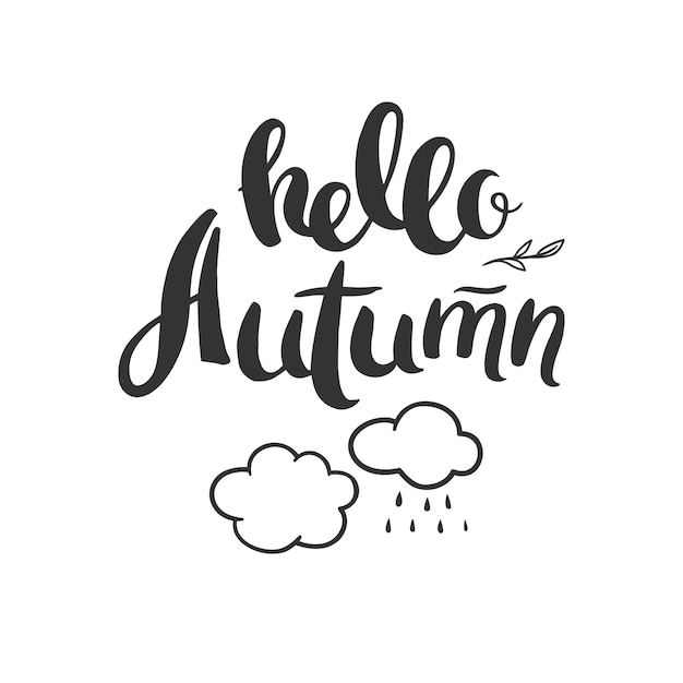 Hello autumn lettering