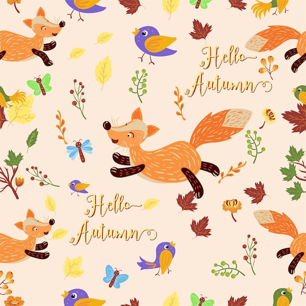 Hello autumn pattern