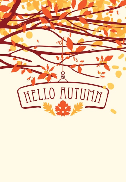 ベクトル こんにちは秋のポスター