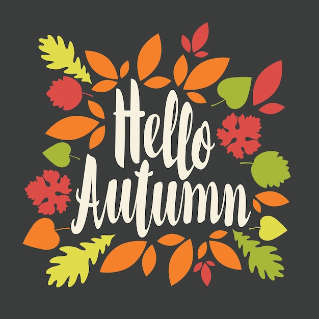 Vector hello autumn poster