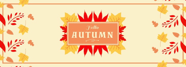 Hello autumn season banner background template design