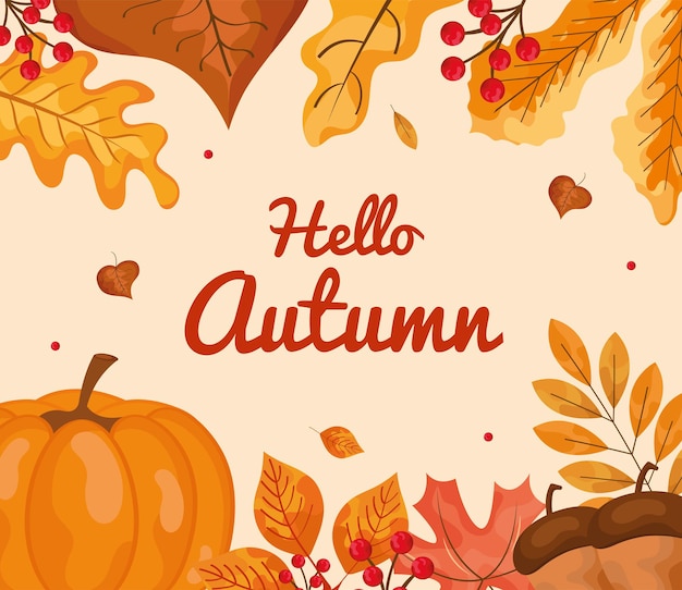 hello autumn season banner