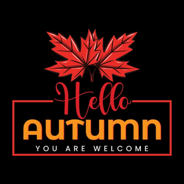 Vector hello autumn t-shirt design