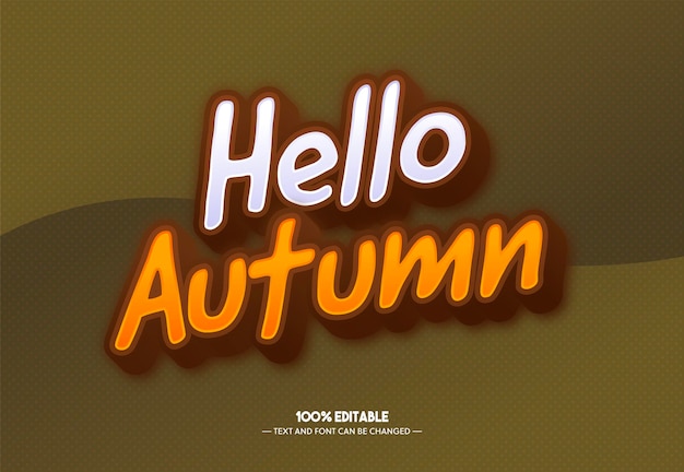 Hello autumn text effect