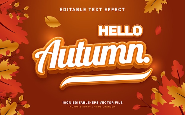 Hello autumn text effect