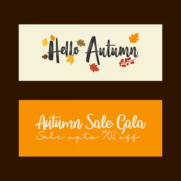 Vector hello autumn typography with creative design vector