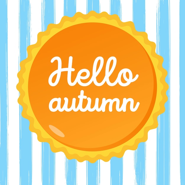 Hello autumn vector banner or poster gradient flat style design vector illustration