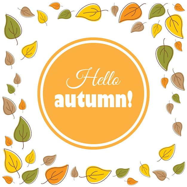 Hello, autumn! vector illustration.