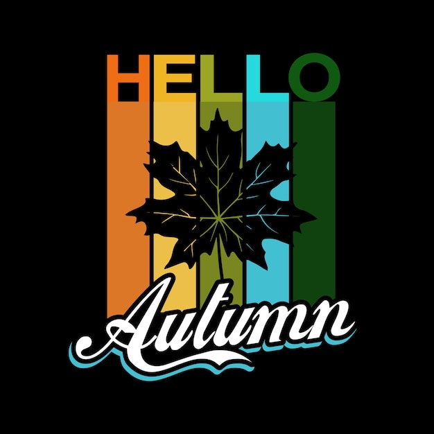 hello autumn vintage colorful background