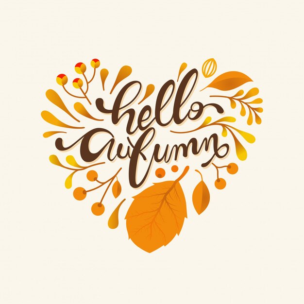 Hello Autumn with typography