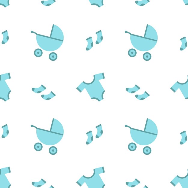 Vector hello baby boy seamless pattern vector