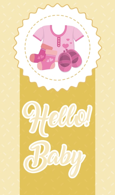 Vector hello baby card