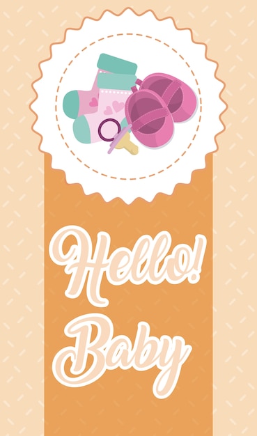 Vector hello baby card