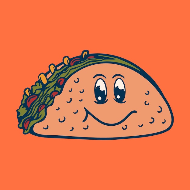 HELLO BURGER RETRO cartoon personage vector illustratie