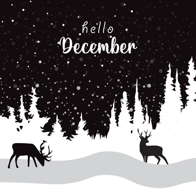 hello december background illustration it is suitable for card banner or poster