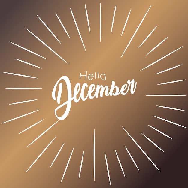 Hello December lettering. Elements for invitations, posters, greeting cards Seasons Greetings