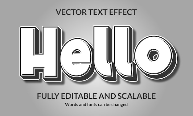 Hello Editable 3D text style effect