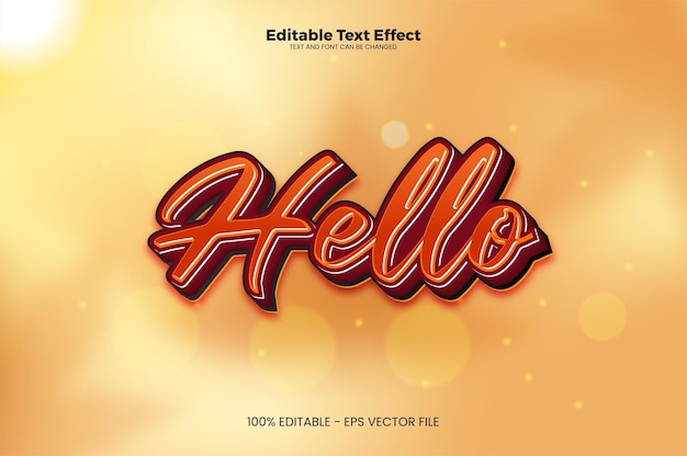 Hello editable text effect in modern trend style