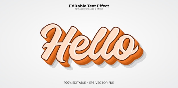 Hello editable text effect in modern trend style