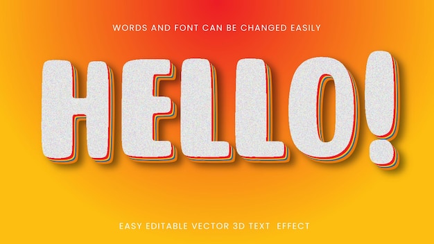 Vector hello editable text effects