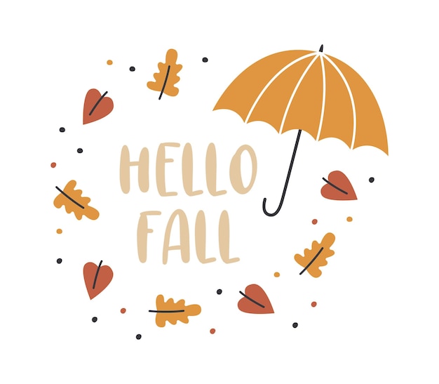 Hello fall lettering badge