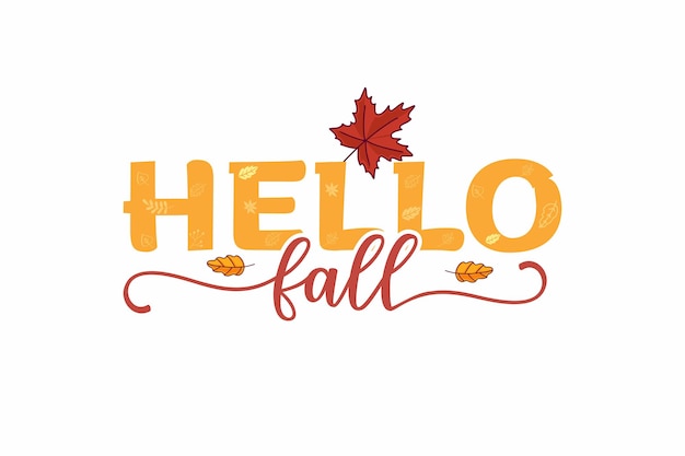 Vector hello fall t shirt design