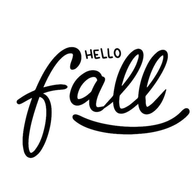 Текстовый баннер Hello Fall Рукописный текст Hello Fall изолированный на белом фоне квадратная композиция