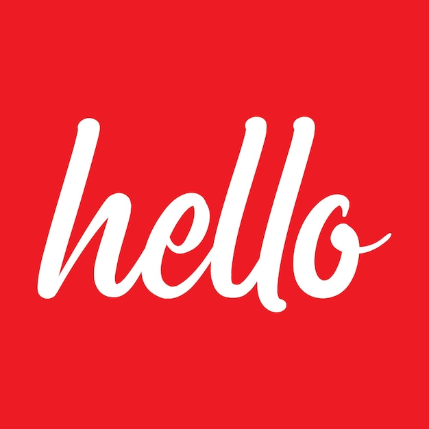 Vector hello font illustrations on a red background