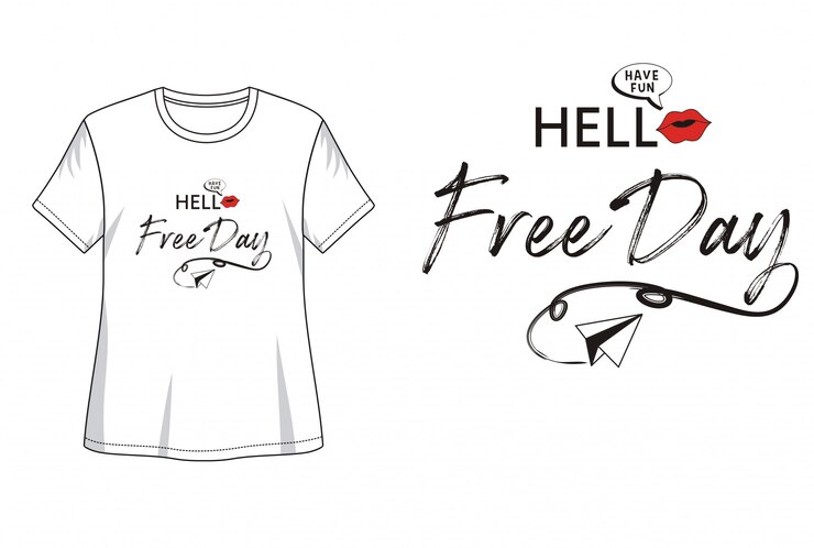 Vector hello free day typography for print t shirt