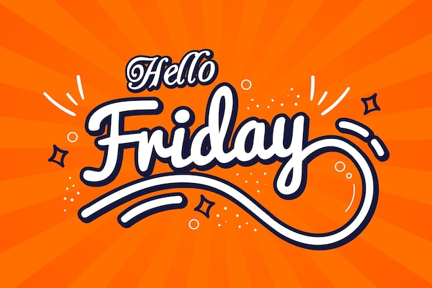 Hello friday orange background