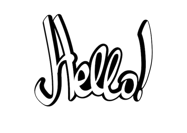 Vector hello geïsoleerde lettering