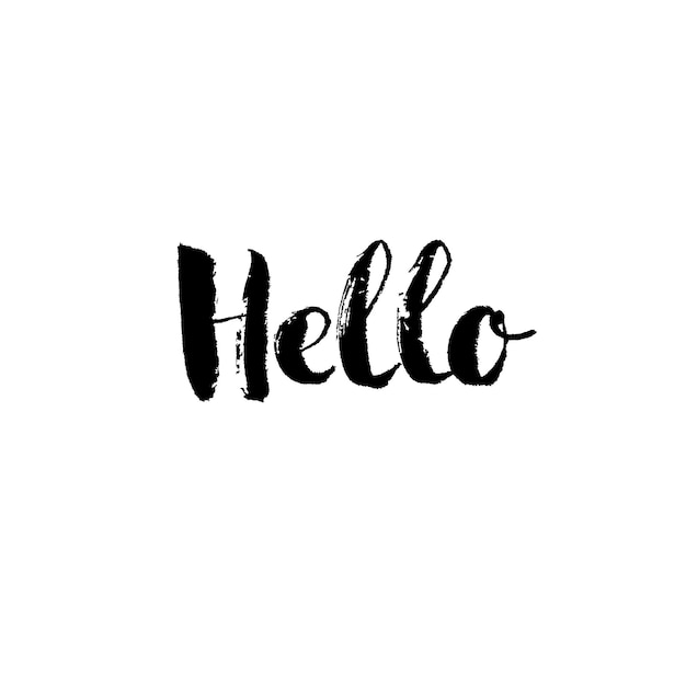 Hello hand drawn lettering design vector