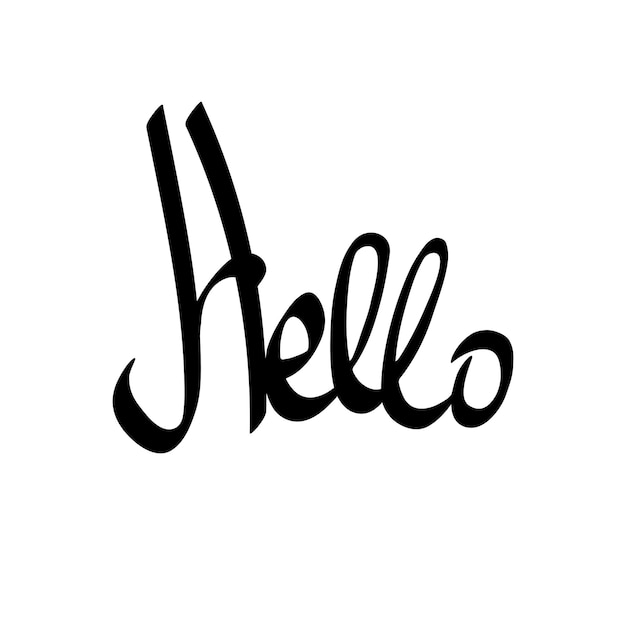 Vector hello isolated lettering