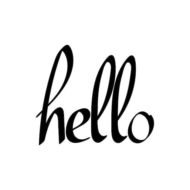 Hello isolated lettering