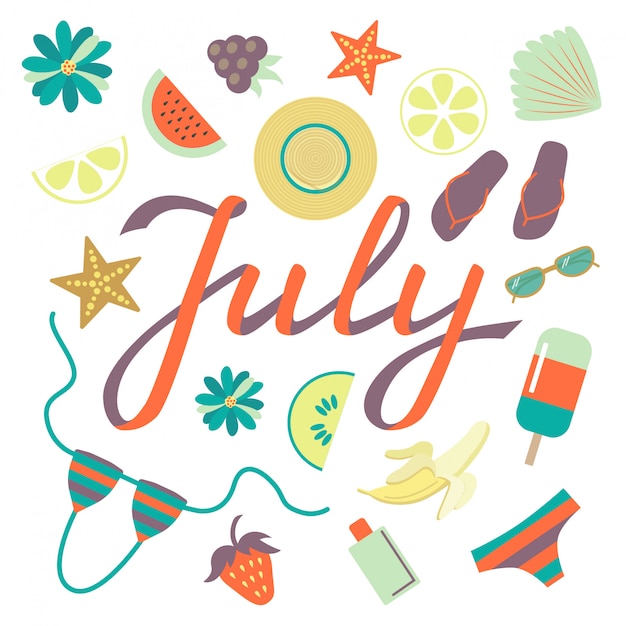 Hello july background