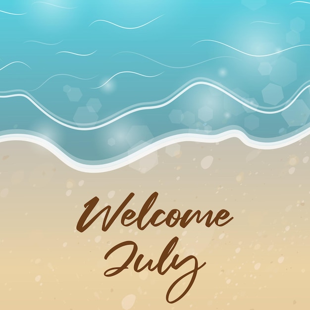 hello july welcome july vector illustrations for greetings card