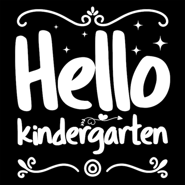 Vector hello kindergarten t-shirts design